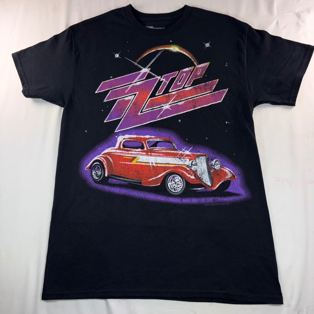 ZZ Top Eliminator Hot Rod Graphic T-Shirt Mens Medium Black Rock Band Tee 2024